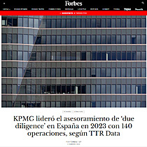 KPMG lider el asesoramiento de due diligence en Espaa en 2023 con 140 operaciones, segn TTR Data